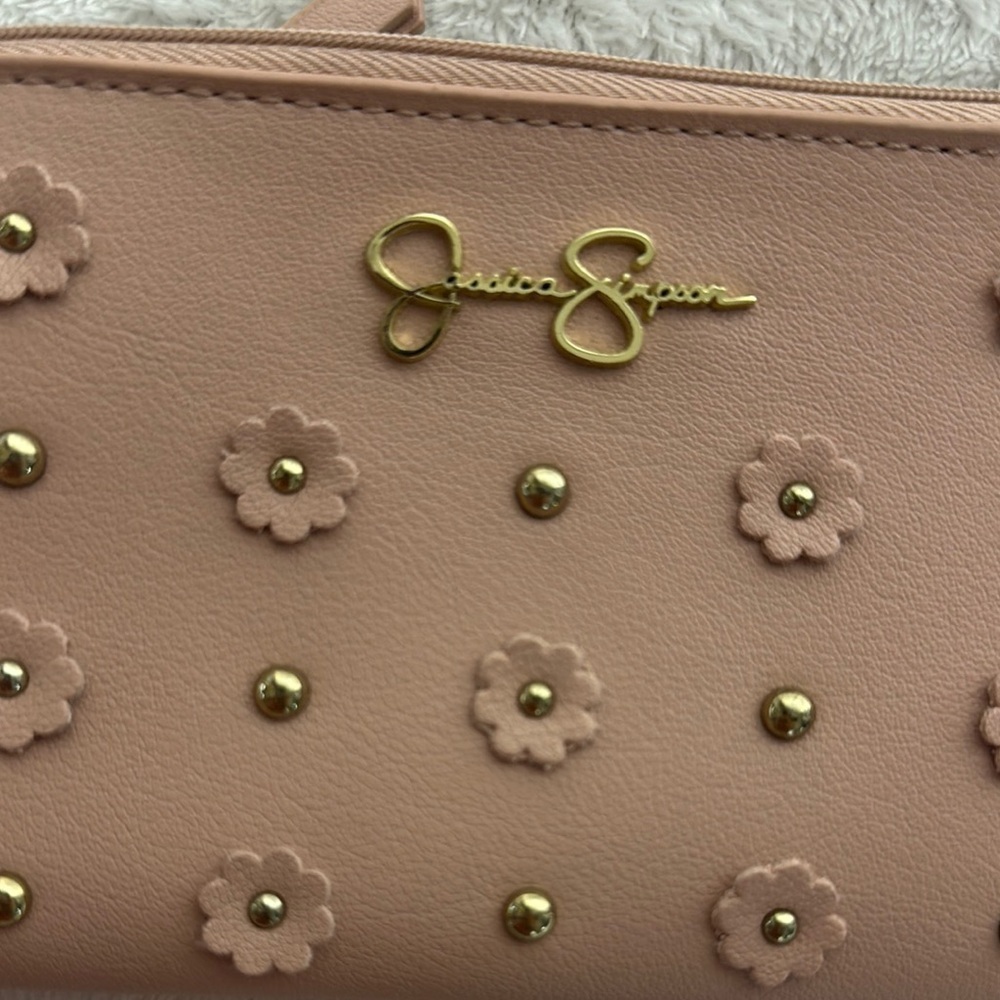 Jessica Simpson Lorelei Pink Floral Studded Wristlet-Wallet - Picture 8 of 8
